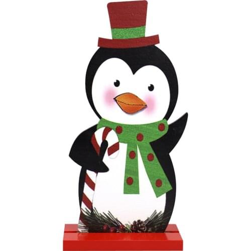 Rustic Rustic Christmas Man Wood Sign Rustic Christmas Santa Claus Raindeer Penguin Signs for Christmas Home Party Decor