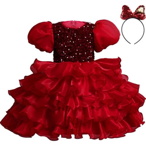Children Christmas Dress Flower Wedding Dress Elegant Winter Kids Girls Long Sleeve Tutu Princess Party Dress For Girls Costume