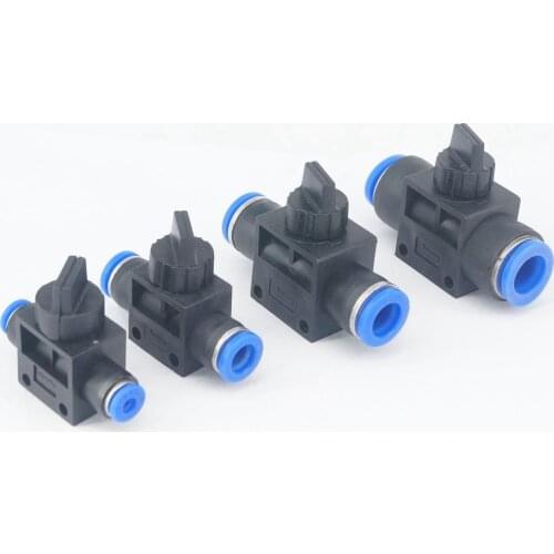Fit Tube O/D 4/6/8/10/12mm Pneumatic Hand Shut off Valve Push In Connector Quick Release Air Fitting