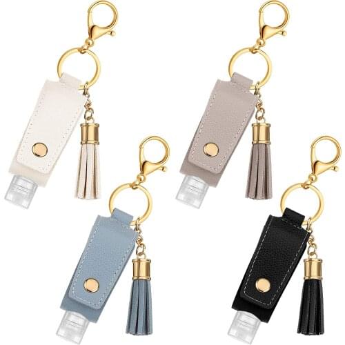 6Pcs Portable Empty Travel Bottle Keychain Hand Sanitizer Bottle Holder 30ml Small Squeeze Bottle Refillable Containers