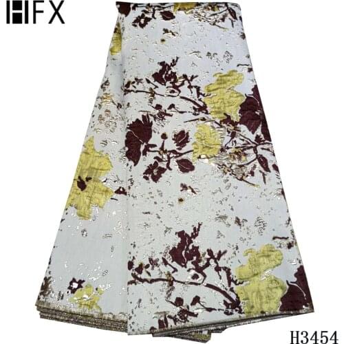 HFX New Arrival Embroidered Brocade 2020 High Quality African Lace Fabric Tulle Lace Fabric For 5 yards Women Wedding Dress