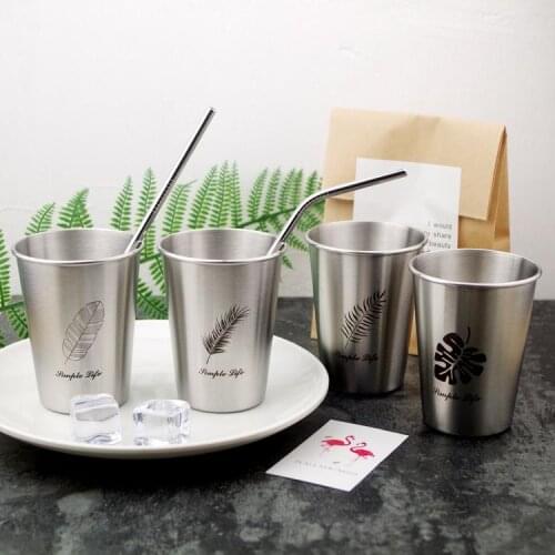 Ins style Creative Coffee Mug for 350ML/550ML Stainless Steel Mug Metal Cup Outdoor Travel Mug Drinking