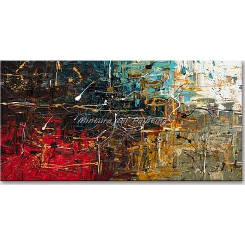 Mintura Wall Picture for Living Room Oil Paintings on Canvas Hand Painted Abstract Line Color Home Decoration Wall Art No Framed