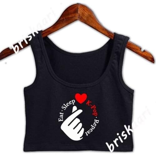 Kpop Kpop Kpop Crop Top Women Fitness Trend Tops Spring Girls Euro Size S-2xl Printing For Girl Vest