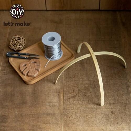 Lets Make 10set Newborn Bell Crib Toy Wood Rattle Bracket Baby Bed Bell Toy Holder Mobile Crib For 0-12 Month Wooden DIY Crafts