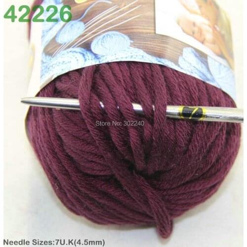 LOT of 6 Balls X 50g Special Thick Worsted Cotton Knitting Yarn Burgundy 2226