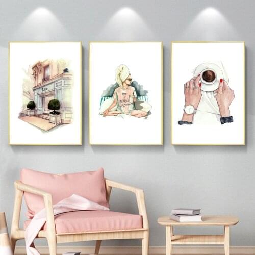 Fashion Wall Art Canvas Painting Nordic Coffee Week Posters And Prints Vogue Wall Pictures For Living Room Salon Wall Decor