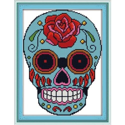 Joy Sunday ShantouTaro and Roses Cross Stitch Kits Printed Chinese Counted Embroidery Needlework Decorations for Home Embroidery