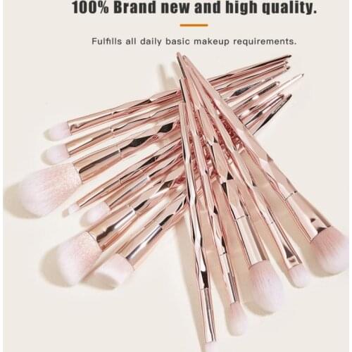 12PCS Makeup Brush Set Skin-friendly Soft Hair Eye Shadow Brush Eyebrow Brush Foundation Brush Powder Brush Portable Beauty Tool