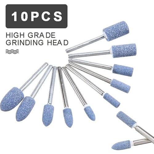 New 10pcs Blue Rotary Electric Grinding Stones Polishing Wheel Head Tools Accessories Chain Sharpener File Grindstone Abrasive