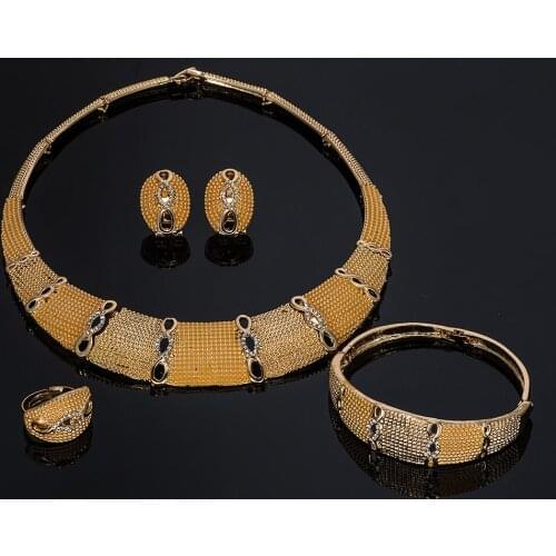 2019 NEW African Beads Jewelry Set Nigerian Wedding Dubai Jewelry Sets For Women Bohemian Luxury Bridal Jewellery Set for Gifts