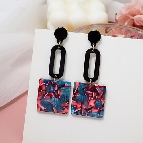 New Korean Statement Earrings for women Colorful Cute Arcylic Geometric Dangle Drop Earings Brincos 2021 Fashion Jewelry
