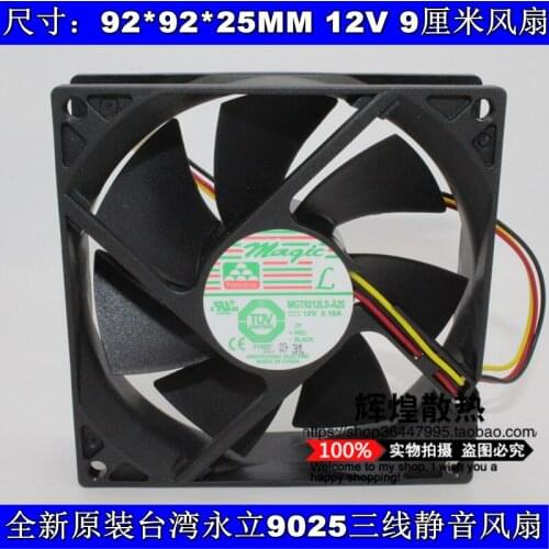 NEW FOR MAGIC Protechnic MGT9212LS-25 12V 9CM 9025 silence cooling fan
