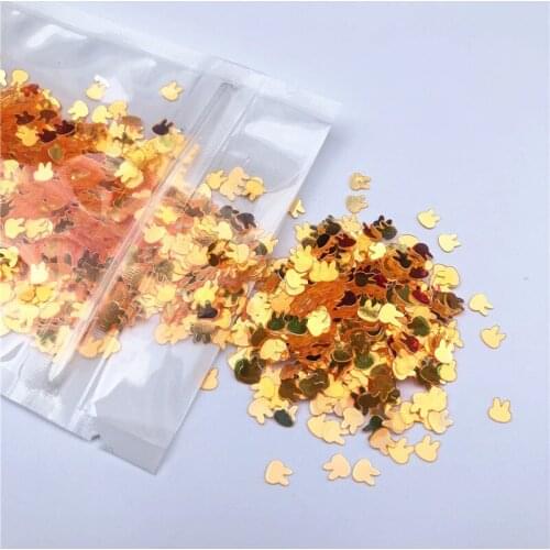 10g/Bag 4mm Golden Light Rabbit Head Paillettes PET Sequins Crafts Glitter 3D Nail Art Sequin DIY Sewing Lentejuelas Accessories