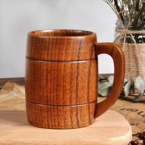 350ml Beer Mugs Classic Style Natural Wood Cup Wooden Beer Mugs Tea Cups Drinking For Party Novelty Gifts Eco-friendly