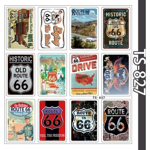 Route 66 Retro Stickers Funny Decal Waterproof Skateboard Luggage Guitar Laptop Suitcase Cartoon Graffiti Sticker Kids Toy