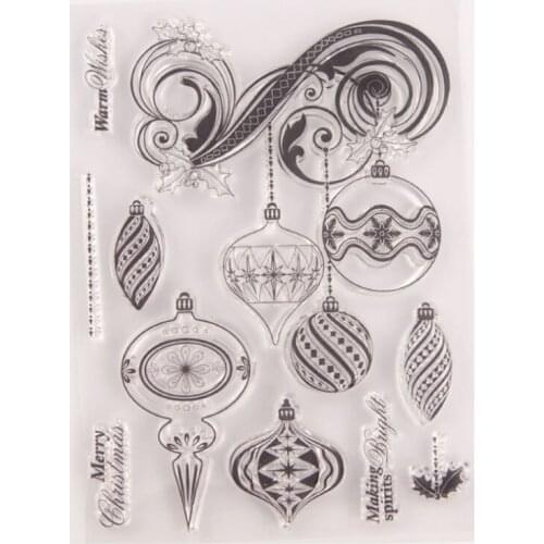 Christmas Ornaments Transparent Clear Silicone Stamp Seal DIY Scrapbook Rubber Stamping Coloring Embossing Diary Decor Reusable