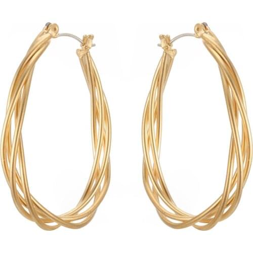 KIVN Earings Fashion Jewelry Female Gold Geometric Hoop Earrings Wedding Bridal Earrings for Women Girls Birthday Party Gifts