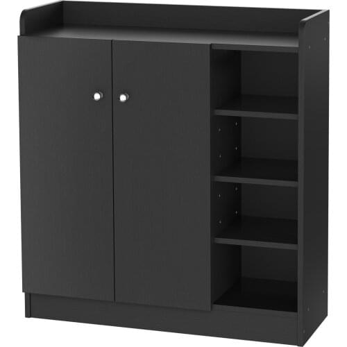 HOMCOM shoe cabinet wood cabinet shoe rack cabinet 2 doors 4 shelves interior Baldas adjustable 83x30x90cm