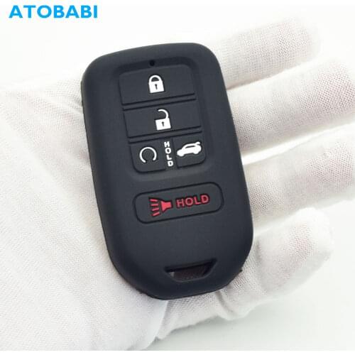 ATOBABI Silicone Car Key Cases For Honda Civic Accord Pilot Passport CR-V Insight 2015-2021 5 Buttons Smart Remote Control Cover