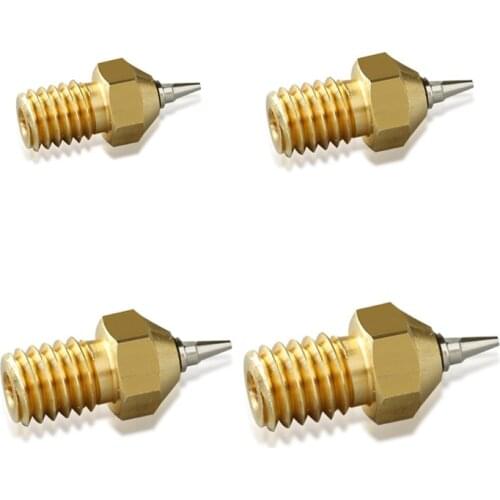 For 3D Printer E3D Mk8 Nozzles Wear-Resistarnt Brass Nozzle 0.2/0.3/0.4/0.5mm with Removable Stainless Steel Tip T21A