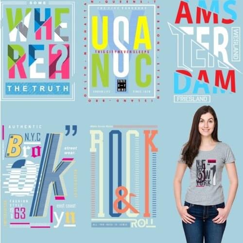 Letter pattern Alphabet logo Heat-sensitive patches Ironing stickers on Clothes Garment Accessories Thermal transfer printing