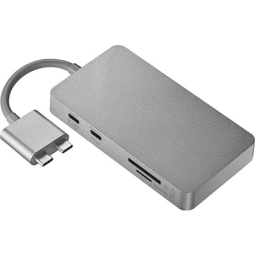 Thunderbolt 3 Platinum Dual USB-C-to-8-Port Hub for Select Apple MacBook Laptops - Space Gray PT-2CHUB