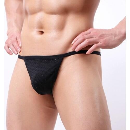 Mens Panties Mesh Thong G String Underpants Sexy Lingerie Male Shorts Briefs Set Sissy Gay Clothing Jockstrap Bikini Suspender