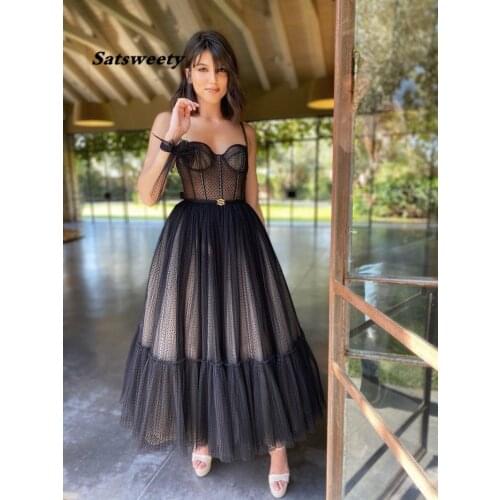 Vintage Prom Dresses 2021 Sweetheart A-Line Polka Dot Party Dress Mid Length Celebrity Graduation Gown sukienka wieczorowa