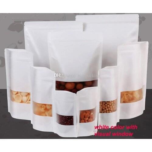Nice quality Moisture-proof Bags,Kraft Paper with three layer white color, Ziplock Packaging Bag for Snack Candy Cookie baking f