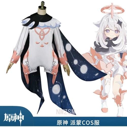 The game is Genshin Impact Cosplay Costume Wendy Cut Sunny Mona Paimon Cosplay Costume Full Comic and Anime Set for Women