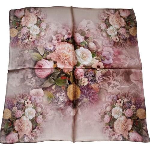 Vintage 100% Silk Square Scarf Womens Headband Neckerchief Bag Accessories 53CM