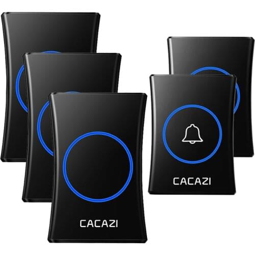 CACAZI Wireless Waterproof Doorbell Home 300M Remote Battery Call Ring Bell 1 2 Button 1 2 3 Receiver US EU UK Plug