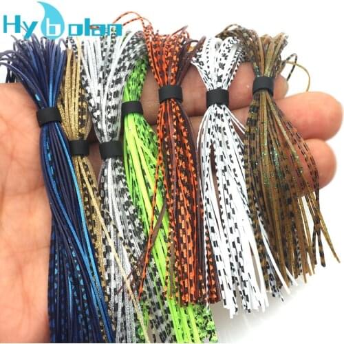 1 Bundles/44 Strands fishing lure baitfish silicone skirts Spinnerbait Buzzbait Rubber Jig Squid Skirt DIY Fishing Tackle tool