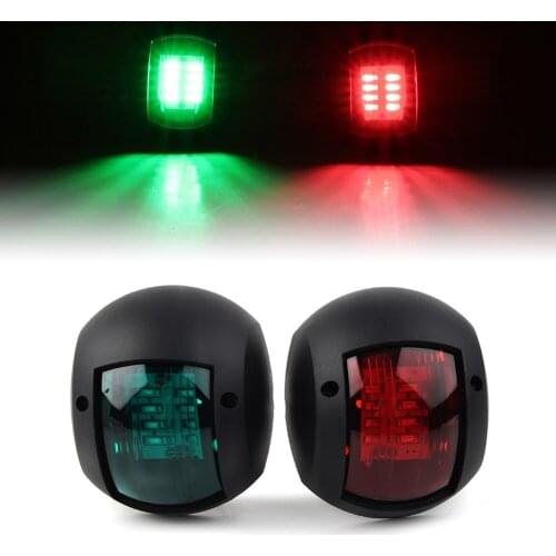 1 Pair Navigation Light Marine Boat Waterproof LED Side Starboard Light Green Red 12V