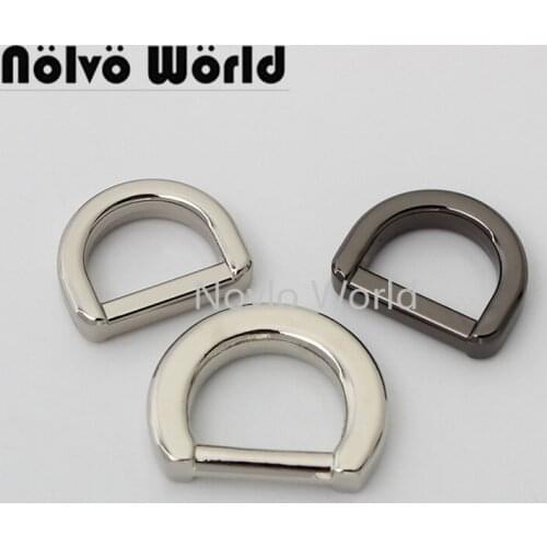 10-50 pieces 5 colors 4.0mm 15mm 17mm die-casting closed d ring for purse and bags d buckle woman bag hardware