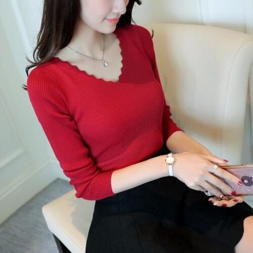 2021 Spring Autumn Sweater Women New V Neck Warm Knit Slim Long Sleeve Chic Soft Ribbed Casual Tops Female Costume Jumpers