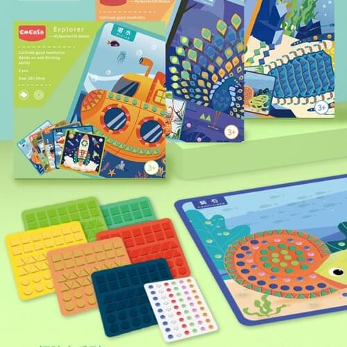 5PCS/Set 3D Kids EVA Sticky Mosaics Puzzle DIY Foam EVA Stickers Diamond Handmade Art Cartoon Creative Educational Children Toys