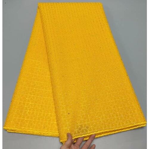 5Yards African Swiss Lace Fabric 2021 High Quality Lace Yellow Nigerian Cotton Dry Lace Fabrics Swiss Voile Lace In Switzerland