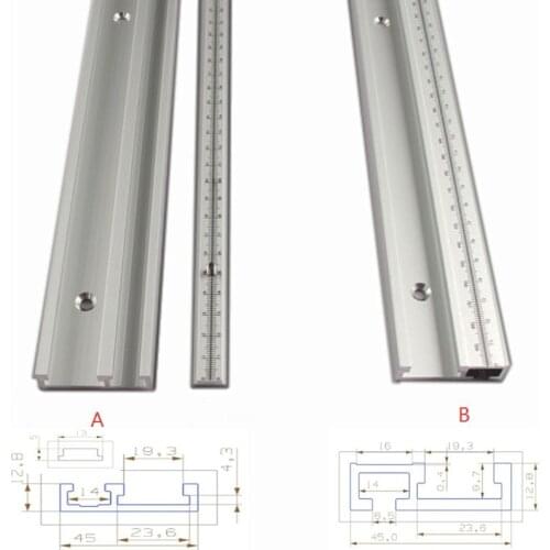 600/800mm Standard Aluminium 45mm T-track with Metric Scales for Router Table Bandsaws