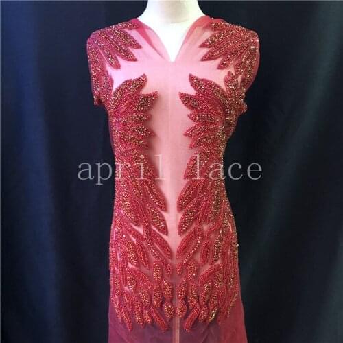 April 2021 Stock Mia068# Red Hand Made Stone Beads Luxury Front Cutting Accessory For Wedding Bridal /Fashion Designer