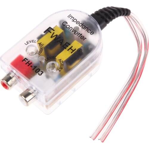 12V Car Stero Radio Speaker High To Low RCA Line Audio Impedance Converter Vehicle Amplifier Converter Car Styling