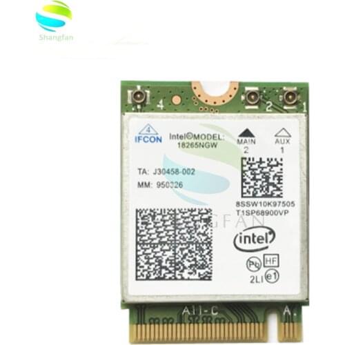 Wireless Wifi Card Tri-Band Intel Wireless-AC 18265 with Intel 18265NGW Bluetooth 4.2 Dual Band 2.4GHz5GHz 867Mbps