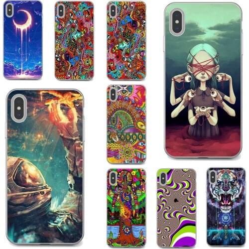 Drawing-surreal-colorful-psychedelic Soft TPU Cover For Huawei Mate 20 30 40 7 8 9 10 Lite Pro P Smart 2018 2019 Plus G7 G8