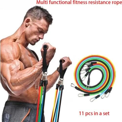 11 Pcs/Set Latex Resistance Bands Training Exercise Yoga Tubes Pull Rope Rubber Expander Elastic Bands Fitness with Bag