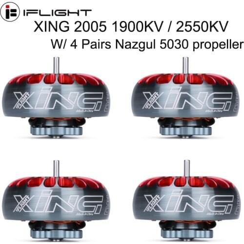 IFlight XING 2005 1900KV/2550KV 4-6S Brushless Motor W/1.5mm titanium alloy shaft compatible Nazgul 5030 propeller for FPV Drone
