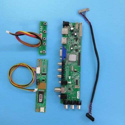 Kit For LP133X7-C2CC remote 20pin VGA 1 CCFL TV Controller board Digital DVB-C DVB-T USB AV LCD 1024×768 Panel