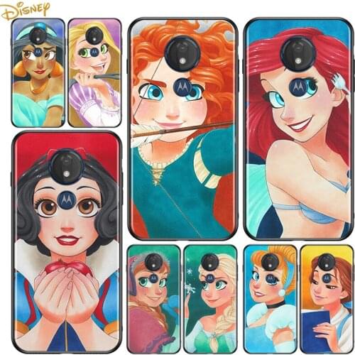 Beautiful disney princess for Motorola G9 G8 G E7 E6 One Play Marco Hyper Fusion Stylus Power Edge Plus Black Phone Case