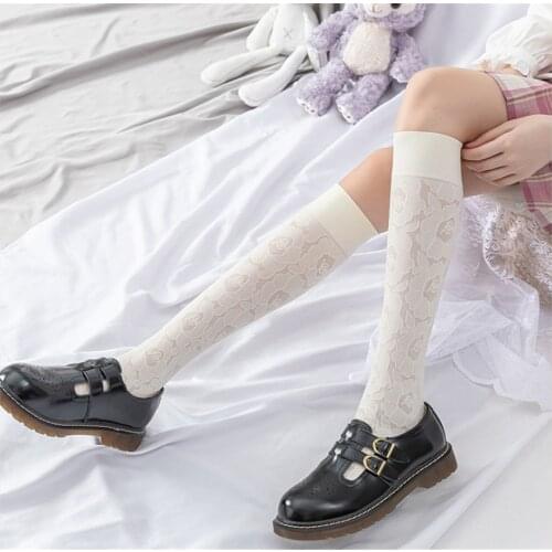 Maid Lolita Rose Flower Socks Cosplay Costumes Accessories Lace Socks Anime Cartoon Girl Gift B1657