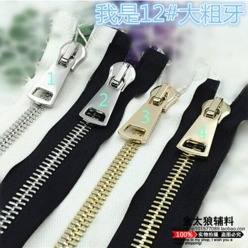 12# Copper Metal Zippers 1 piece 70cm 85cm 100cm Fecho de correr Brass zip Sewing DIY Bags Luggages Jacket Clothes Accessories
